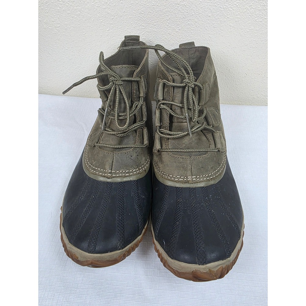 Sorel Out N About Leather Duck Boots olive  Waterproof Women 11 Granola Gorpcore - Picture 2 of 8